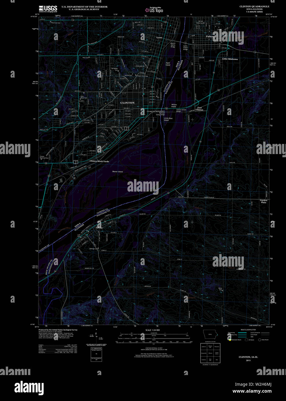 Map of clinton iowa hires stock photography and images Alamy