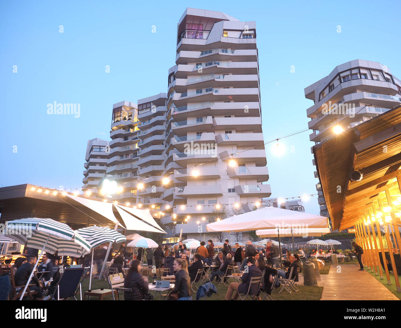 Europe. Italy, Lombardy , Milan ,  Citylife district    '  GUD CAFE ' Libeskind Residences Stock Photo