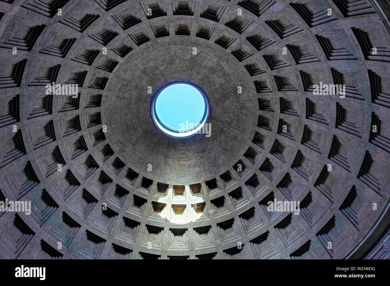 Pantheon dome indoors - Rome, Italy Stock Photo