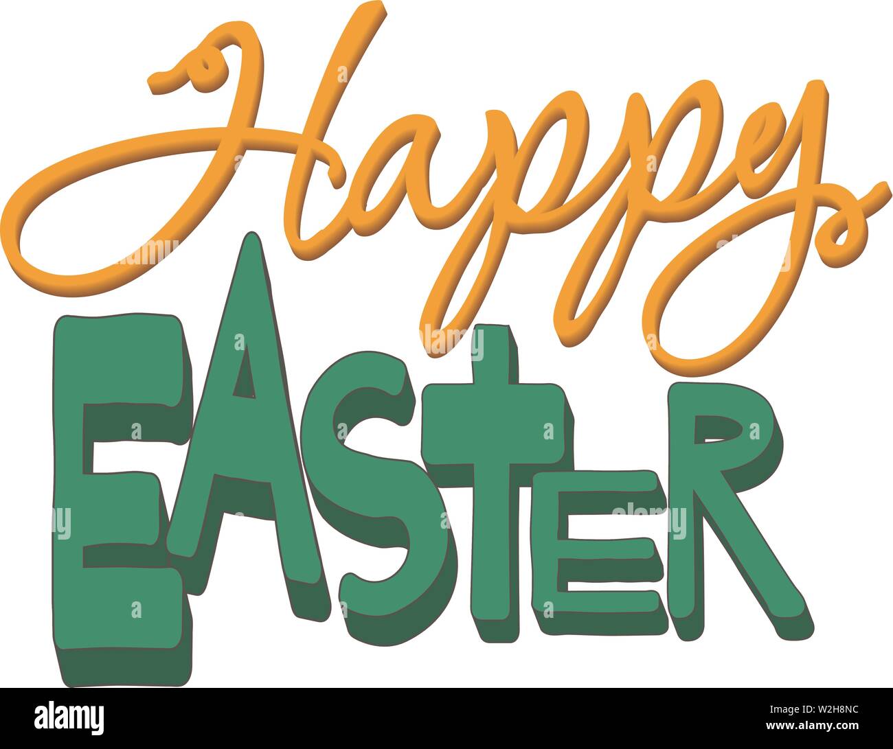 Happy EasTer - Congratulation. Colorful inscription. Lettering, text processing. Stock Vector