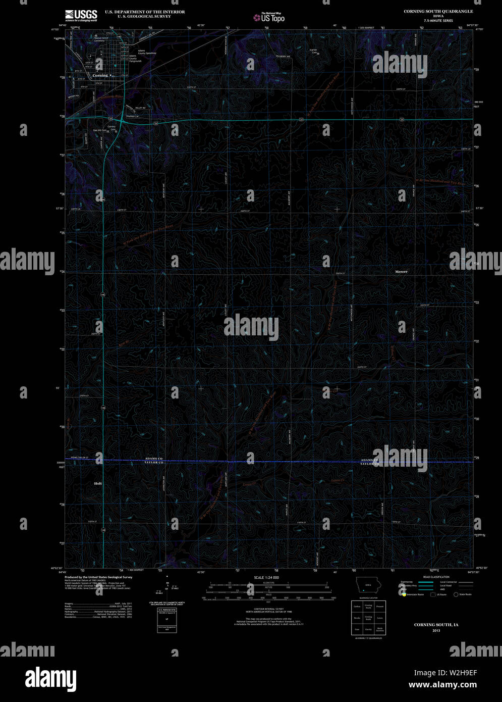 Corning iowa map hires stock photography and images Alamy