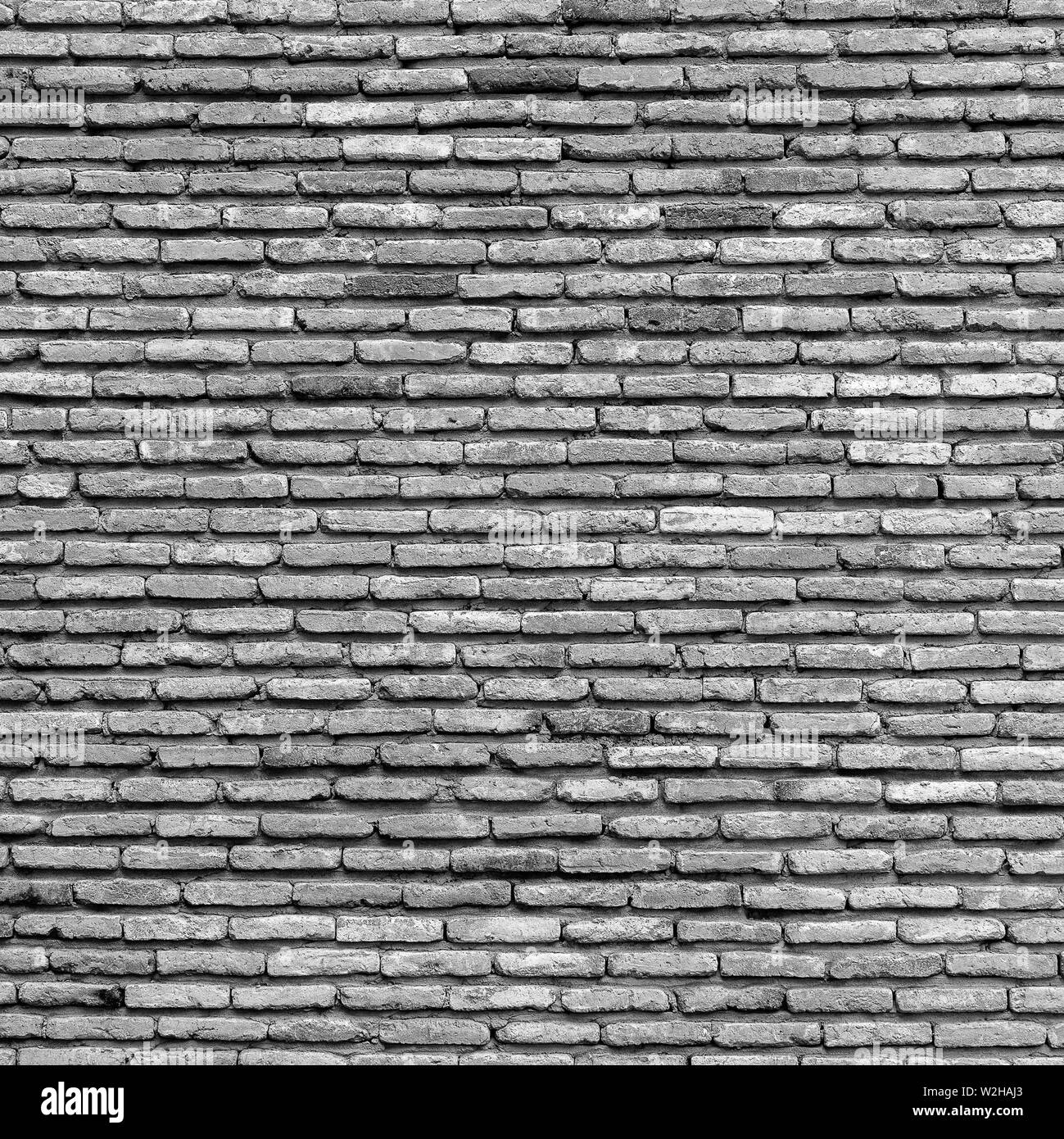 Background of old vintage brick wall texture, close up. Black and white ...
