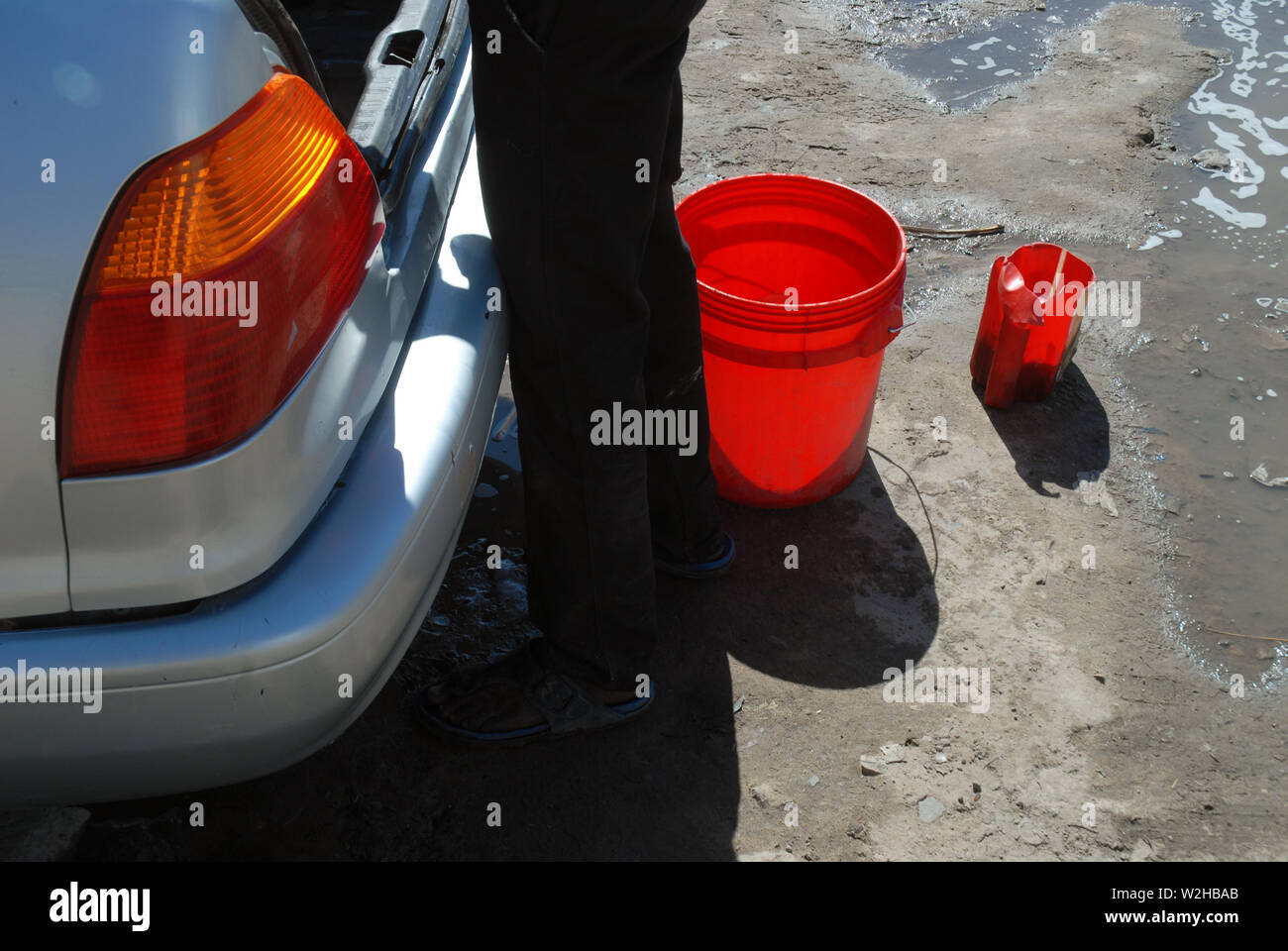 Local car wash, Mwandi, Zambia, Africa Stock Photo Alamy