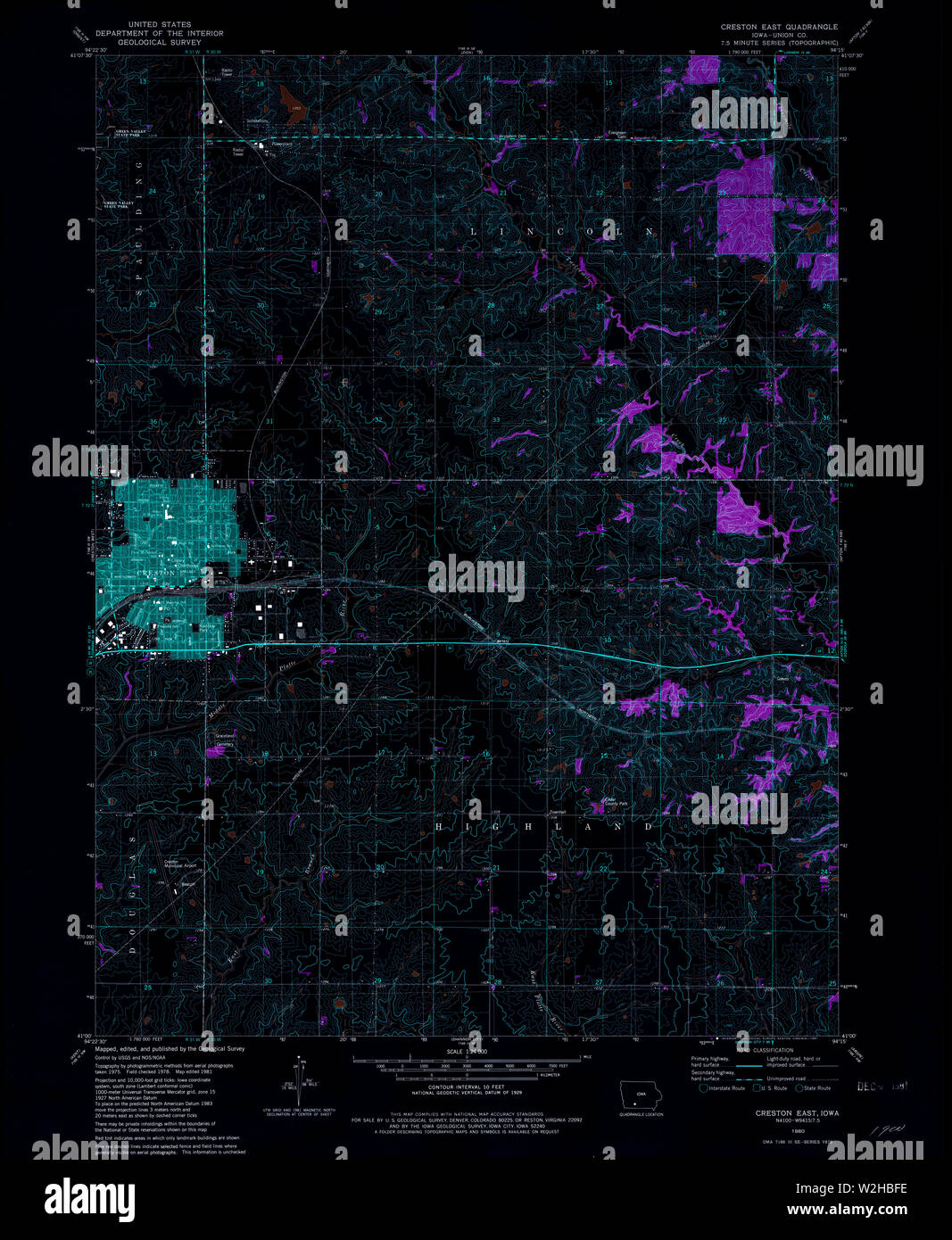 Creston iowa map hires stock photography and images Alamy
