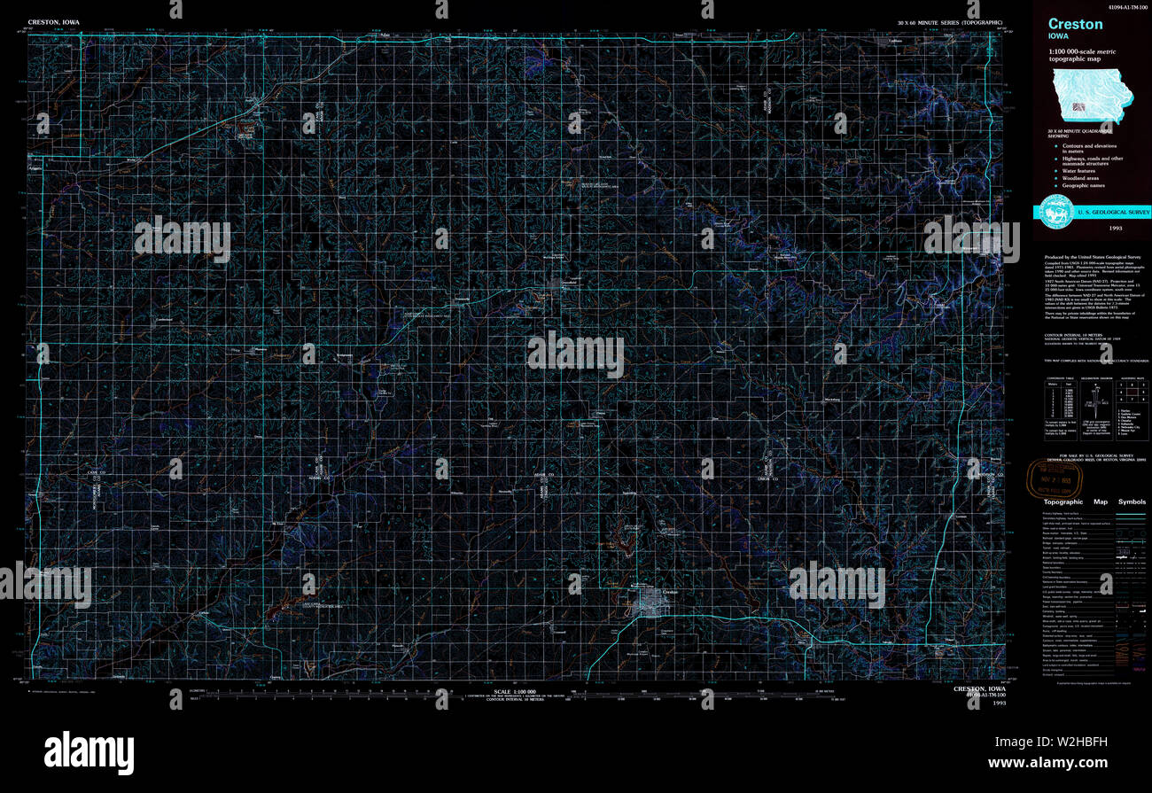 Creston iowa map hires stock photography and images Alamy
