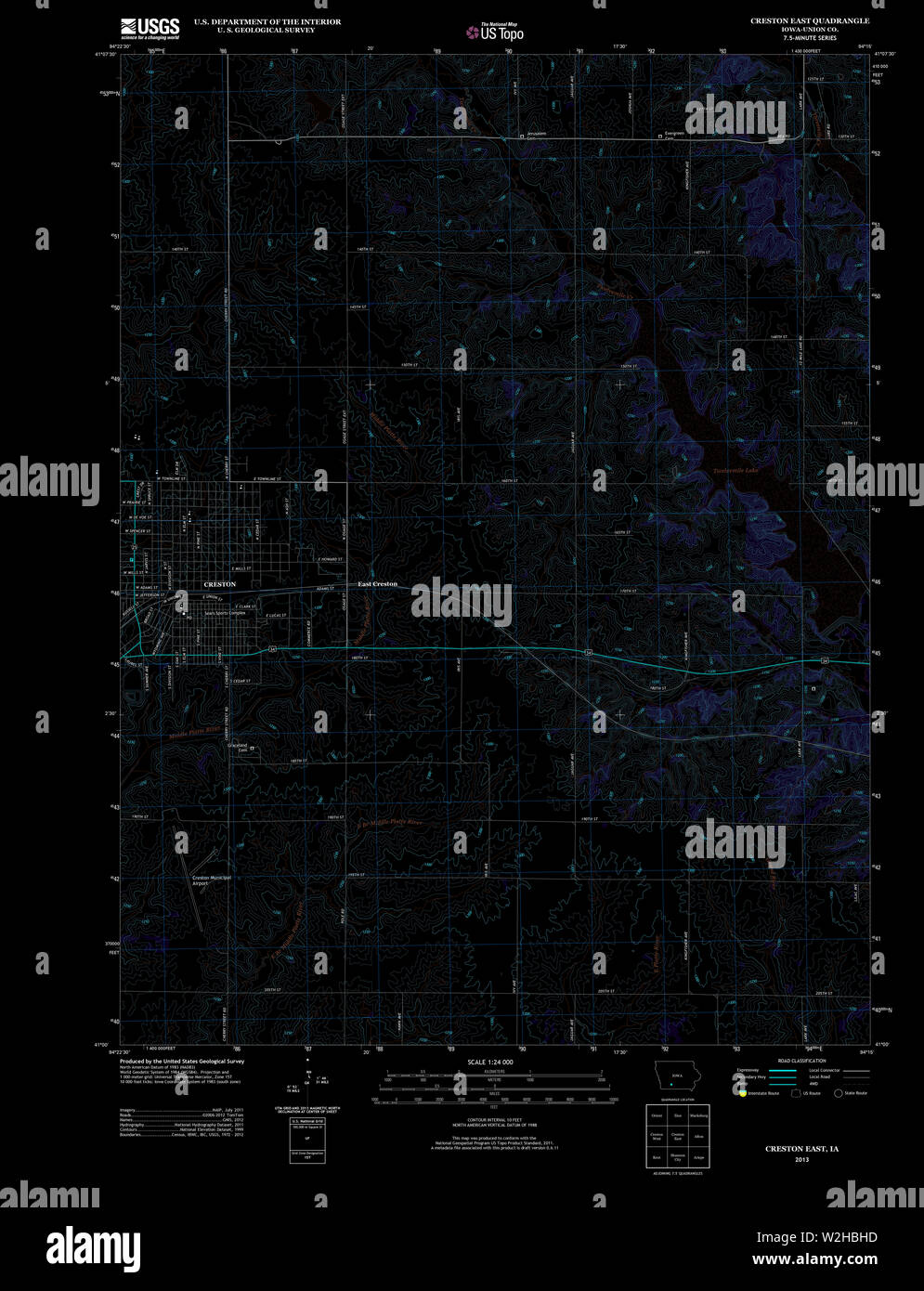 Creston iowa map hires stock photography and images Alamy