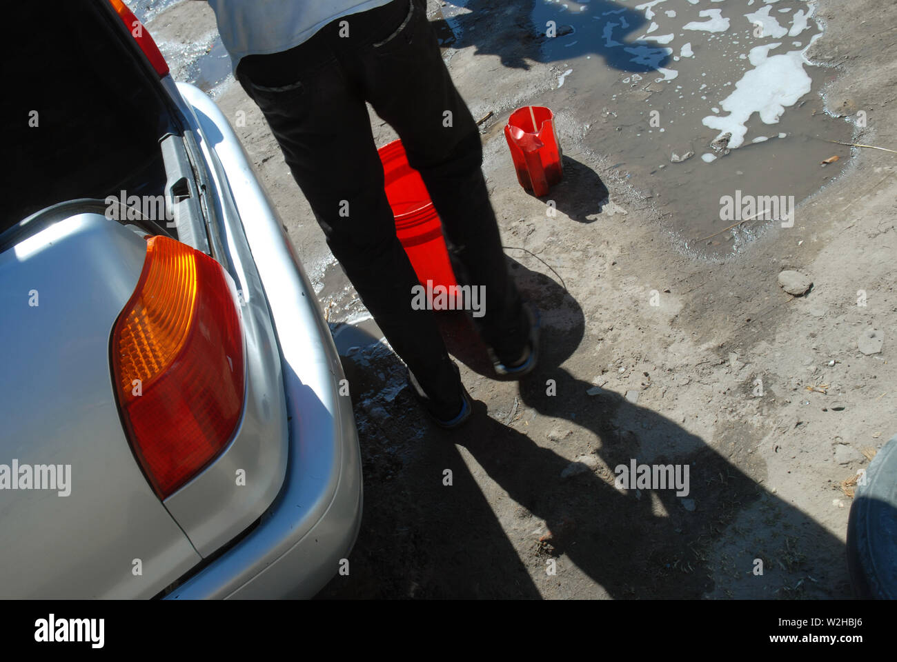 Local car wash, Mwandi, Zambia, Africa Stock Photo Alamy