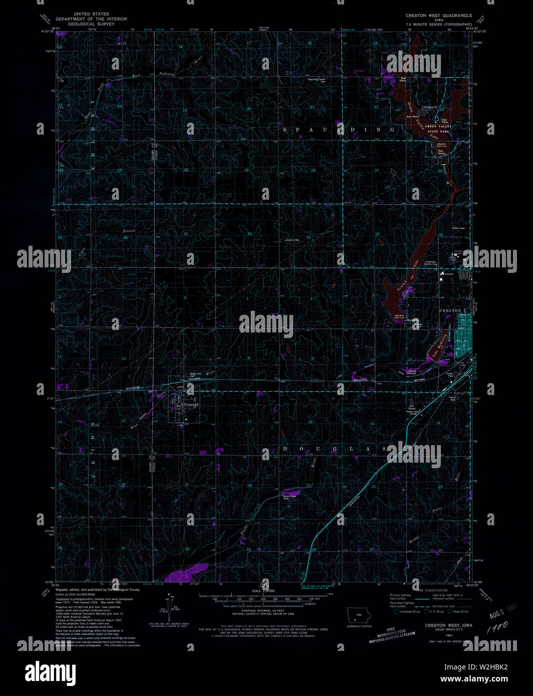 Creston iowa map hires stock photography and images Alamy