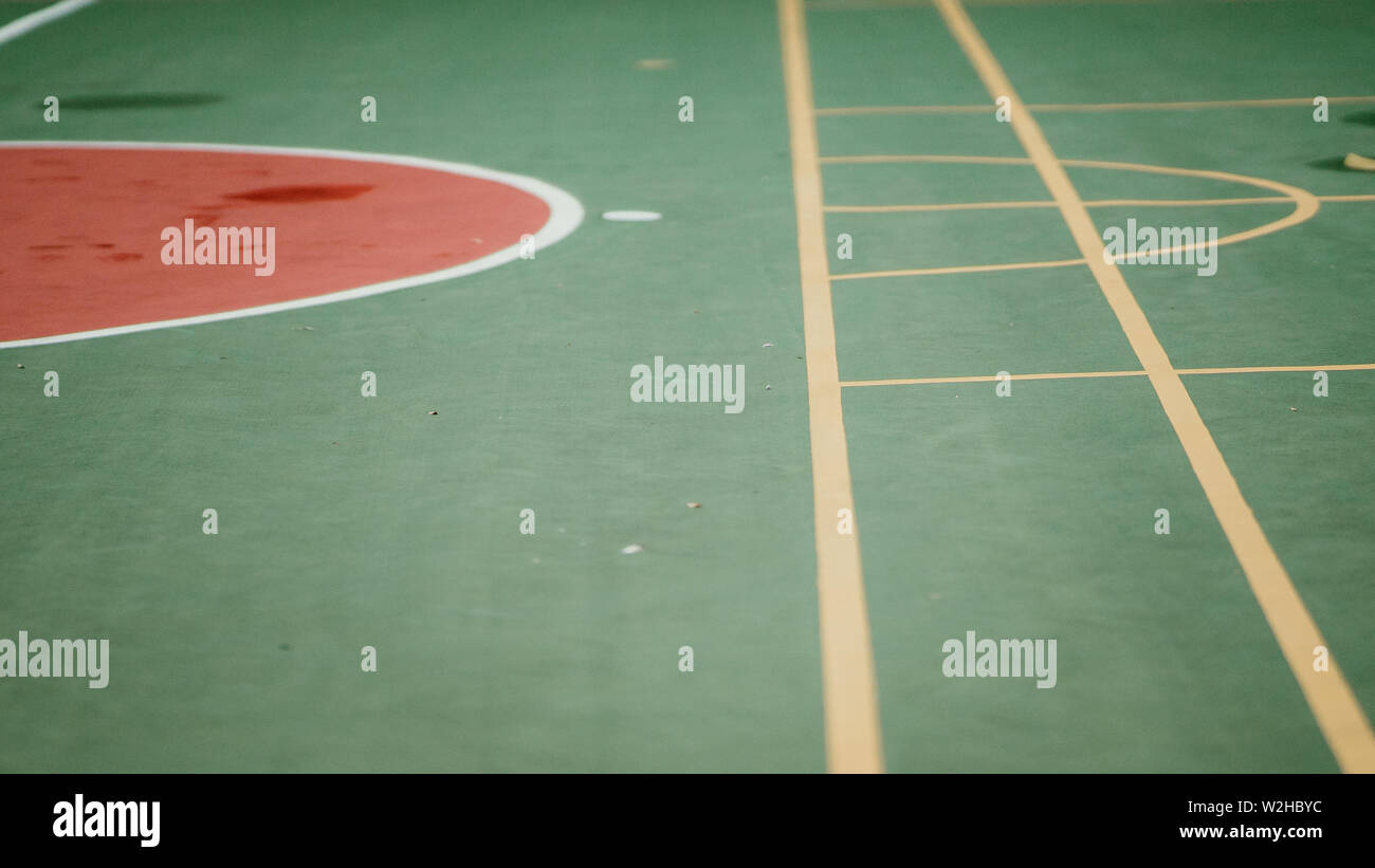 floor of basketball with marking lines Stock Photo Alamy