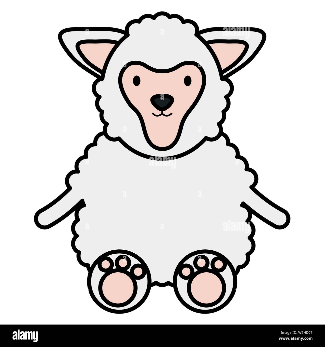 cute sheep childish character vector illustration design Stock Vector ...