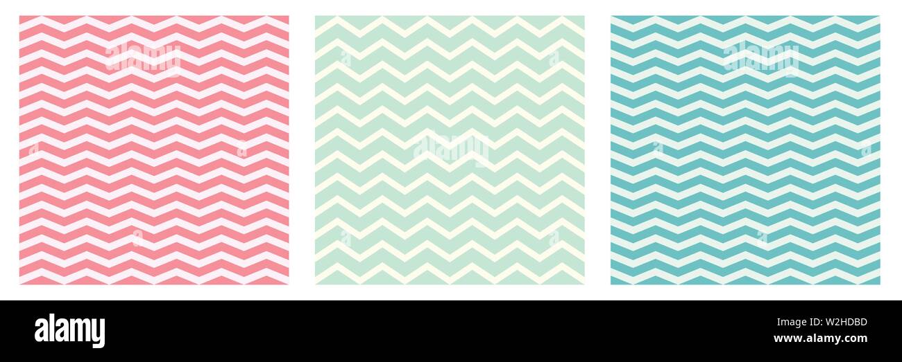 Vector Seamless pattern set zig zag background Stock Vector