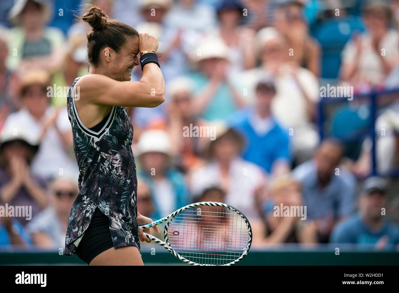Maria Sakkari of Greece showing her frustration during match against Johanna Konta of GBR at Nature Valley International 2019, Devonshire Park, Eastbo Stock Photo