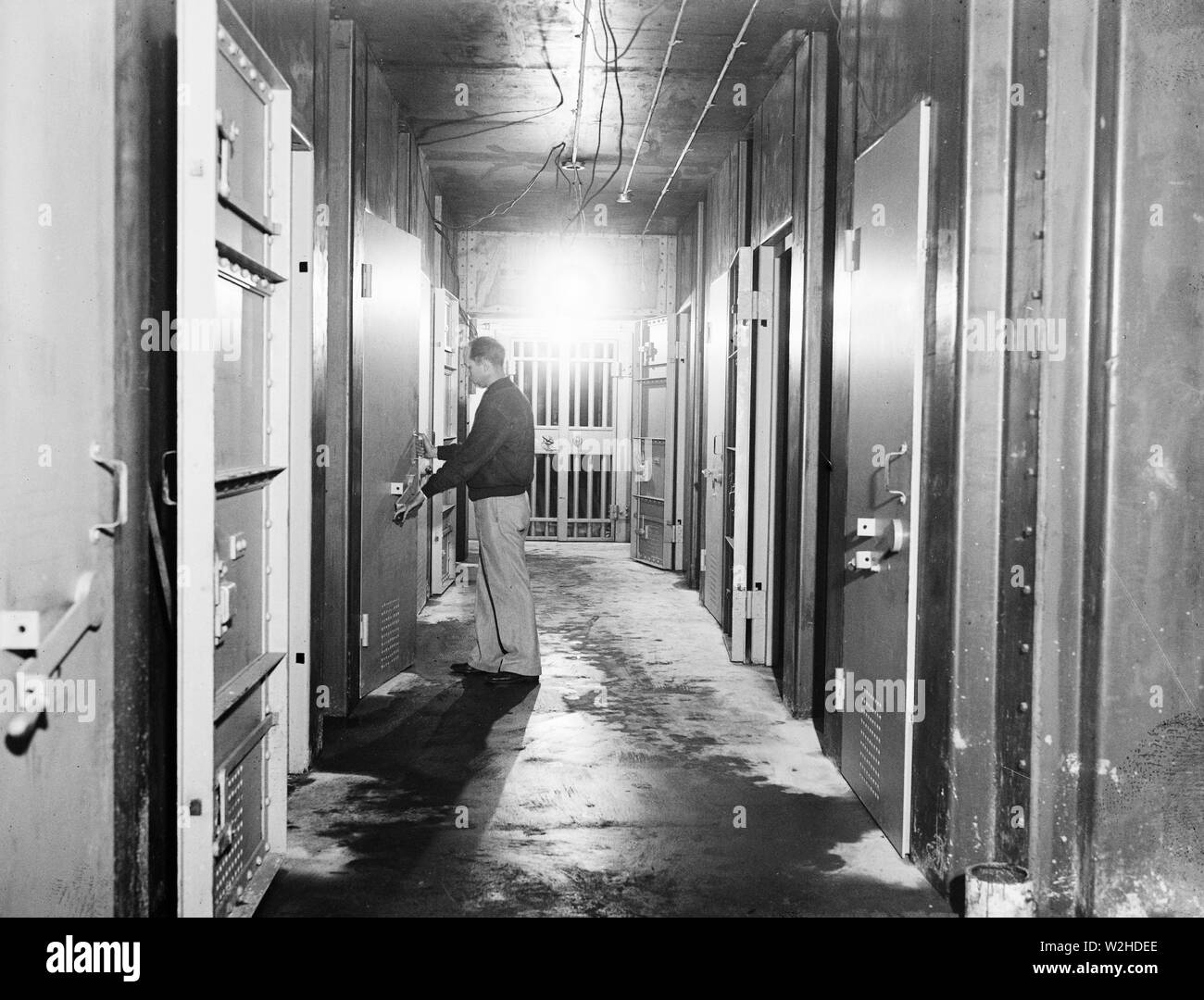 Man locked door Black and White Stock Photos & Images - Alamy