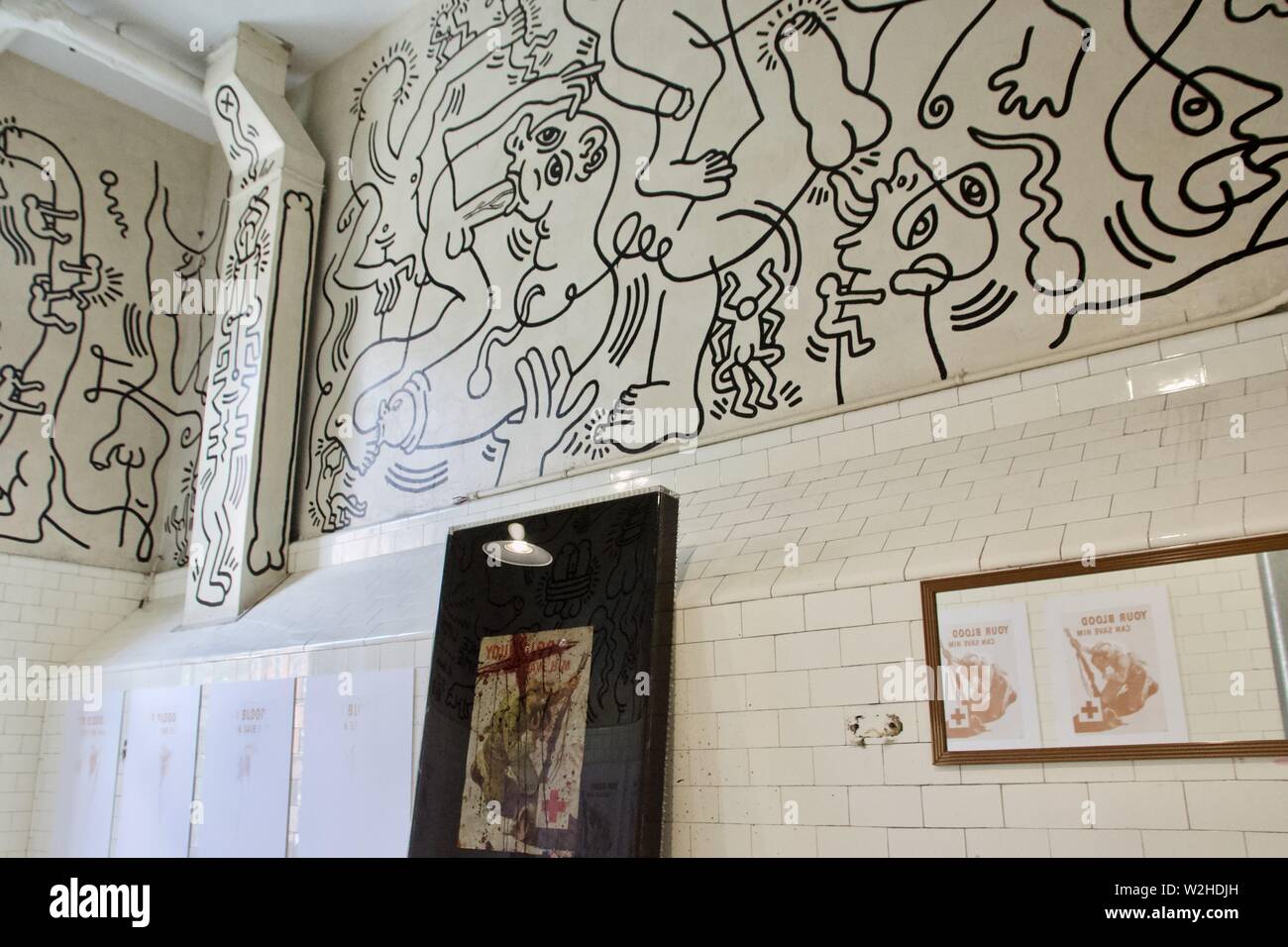 Once upon a time bathroom mural by Keith Haring at the LGBT Community