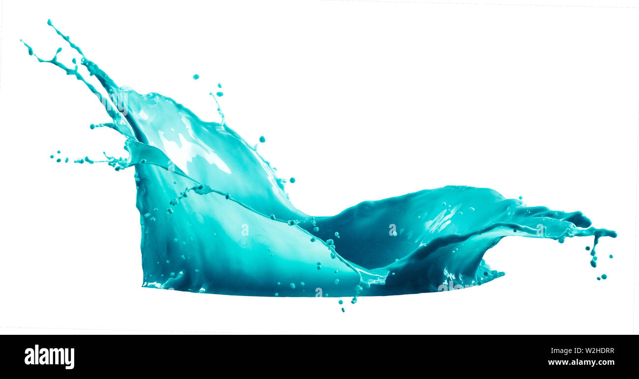 light blue paint is sprayed isolated on a white background Stock Photo ...