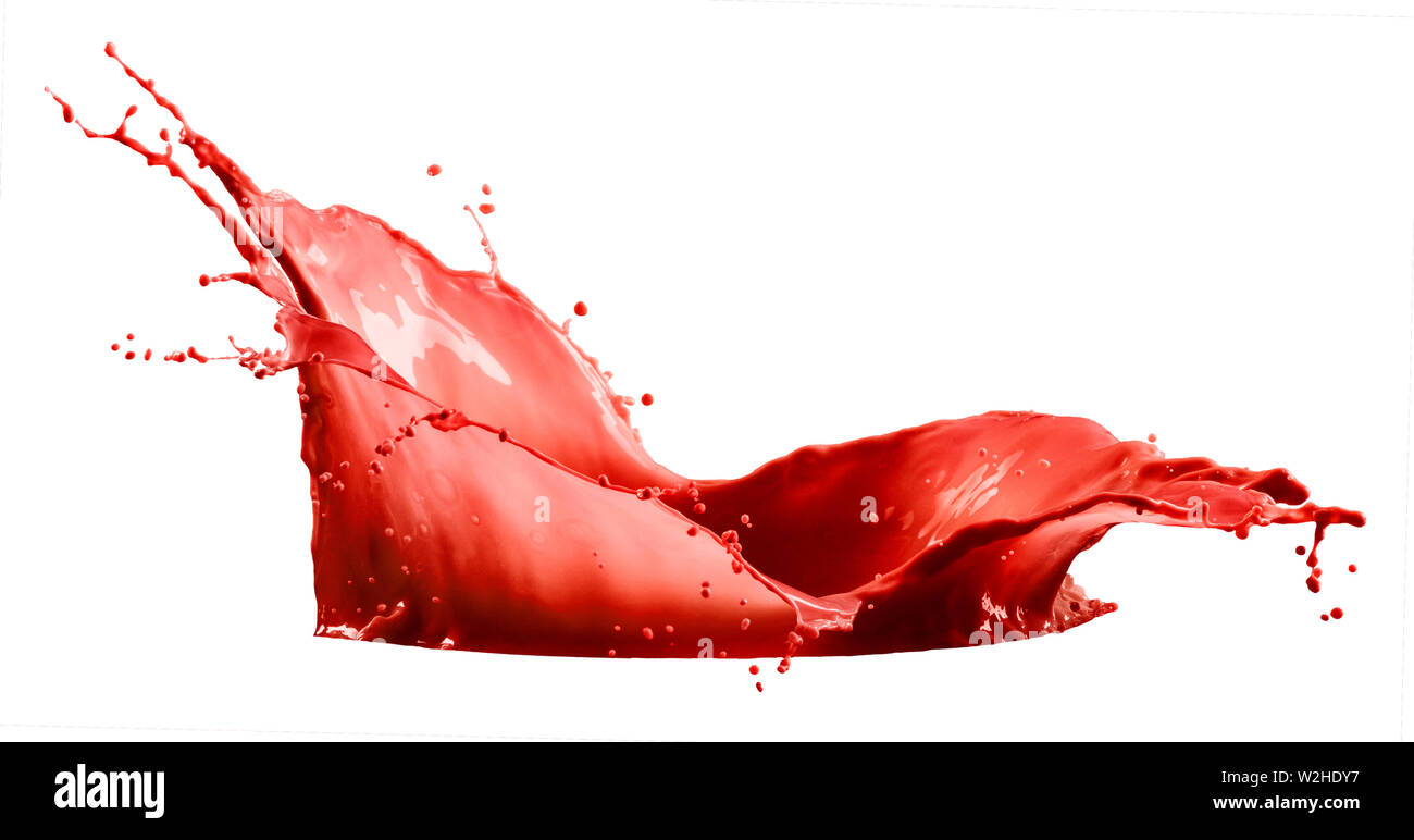 red paint splash isolated on white background Stock Photo - Alamy