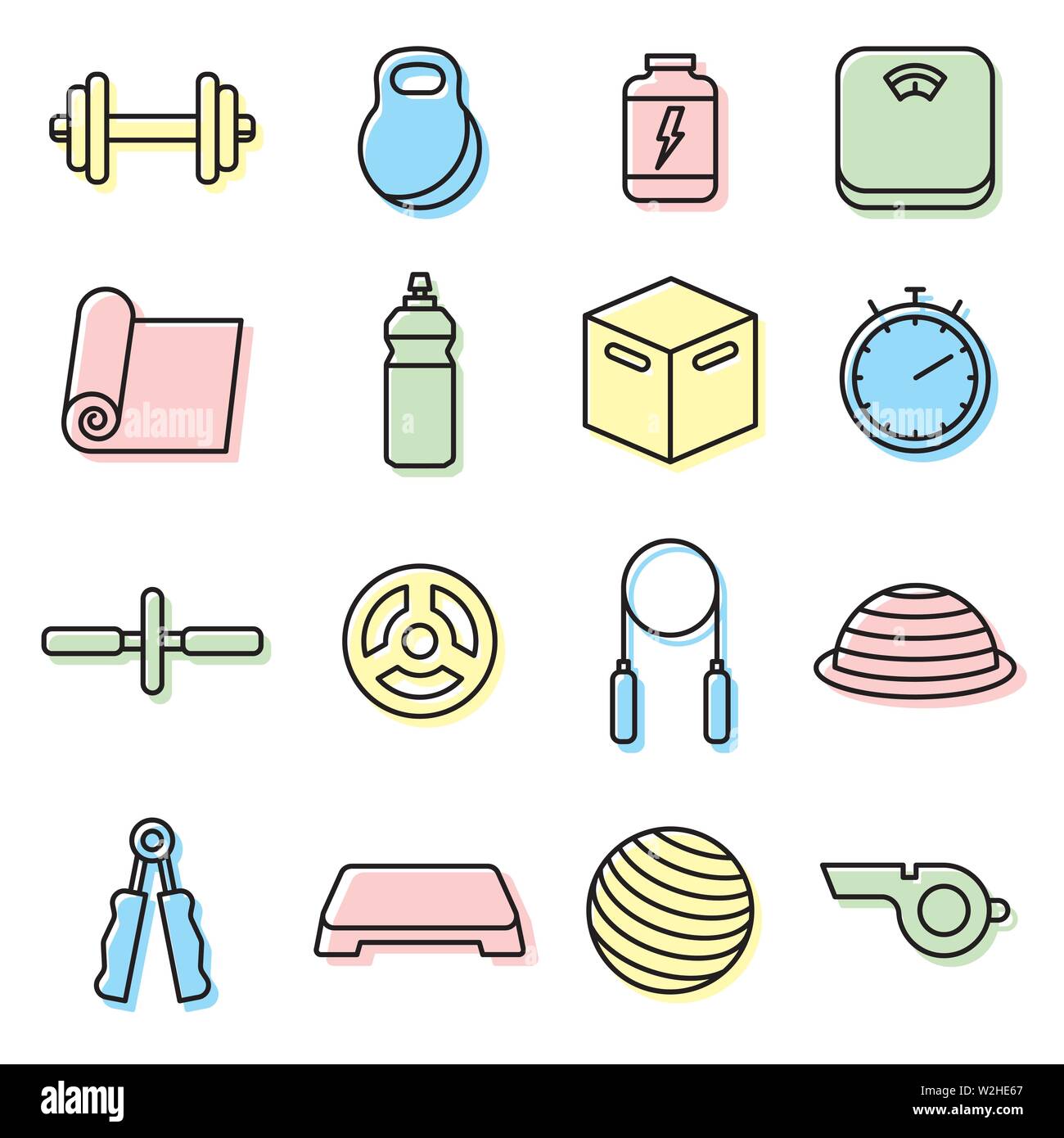 Fitness icons set outline Stock Vector Images - Alamy