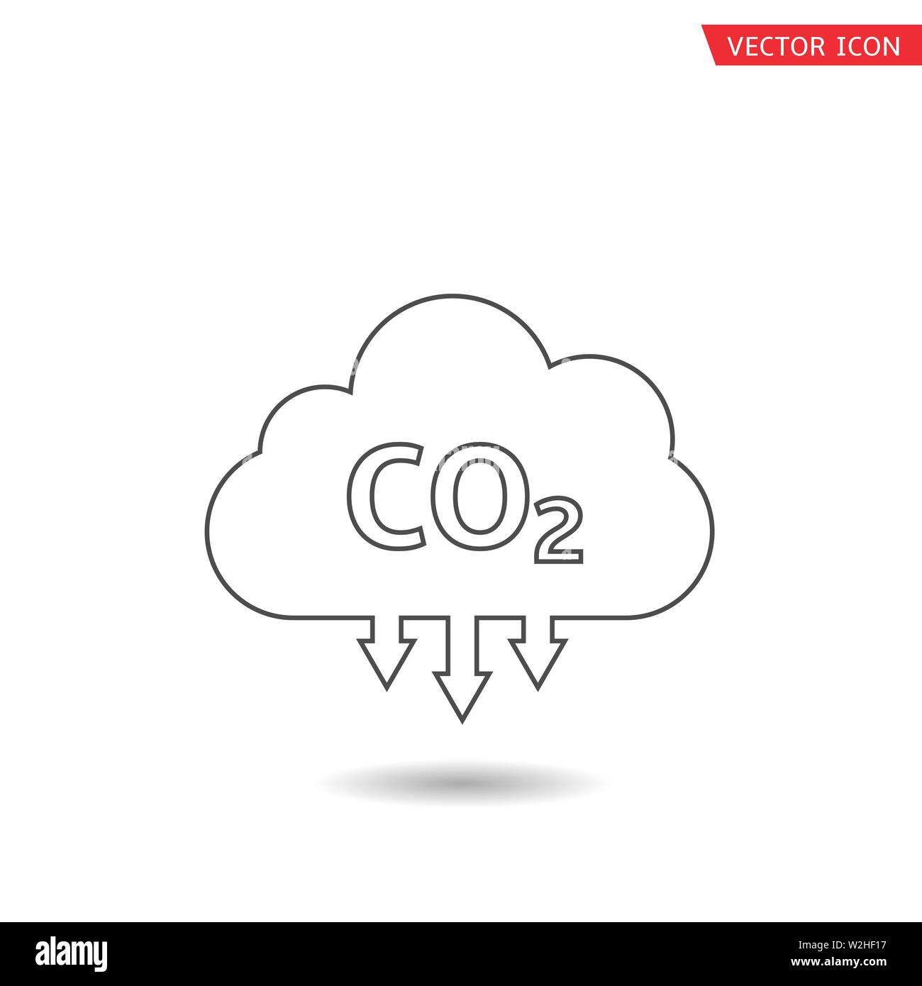 Co2 Cloud Icon Carbon Emissions Reduction Vector Illustration Stock Vector Image Art Alamy