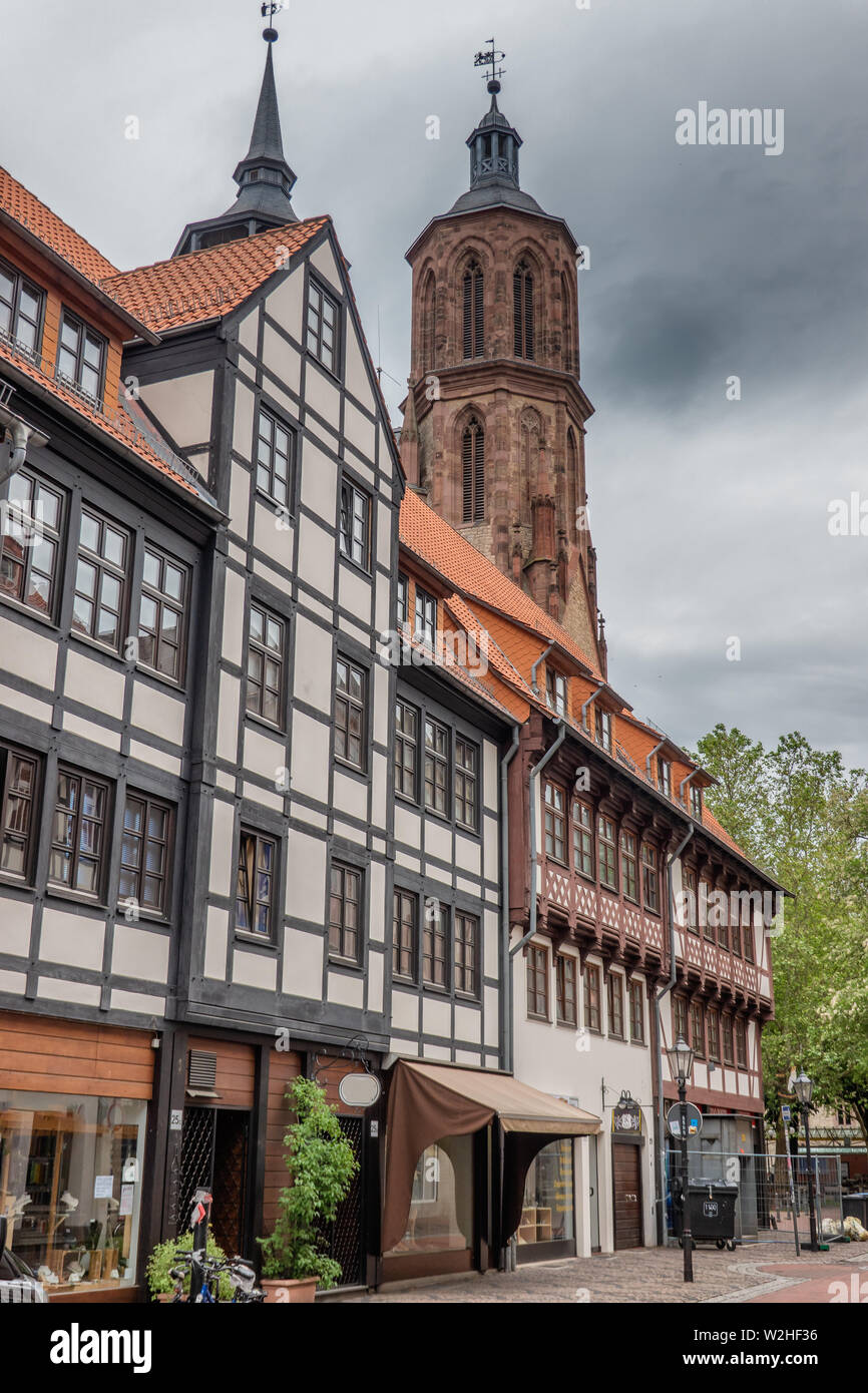 Half timbered houses in the center of Gottingen, Germany Stock Photo