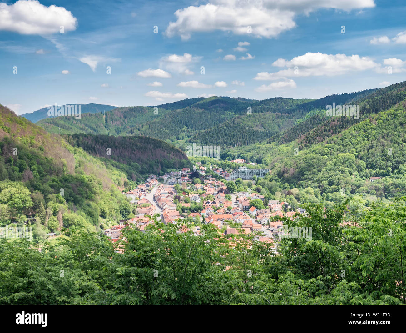 View from Suspension cable railway in Lauterberg, Harz Germany Stock Photo