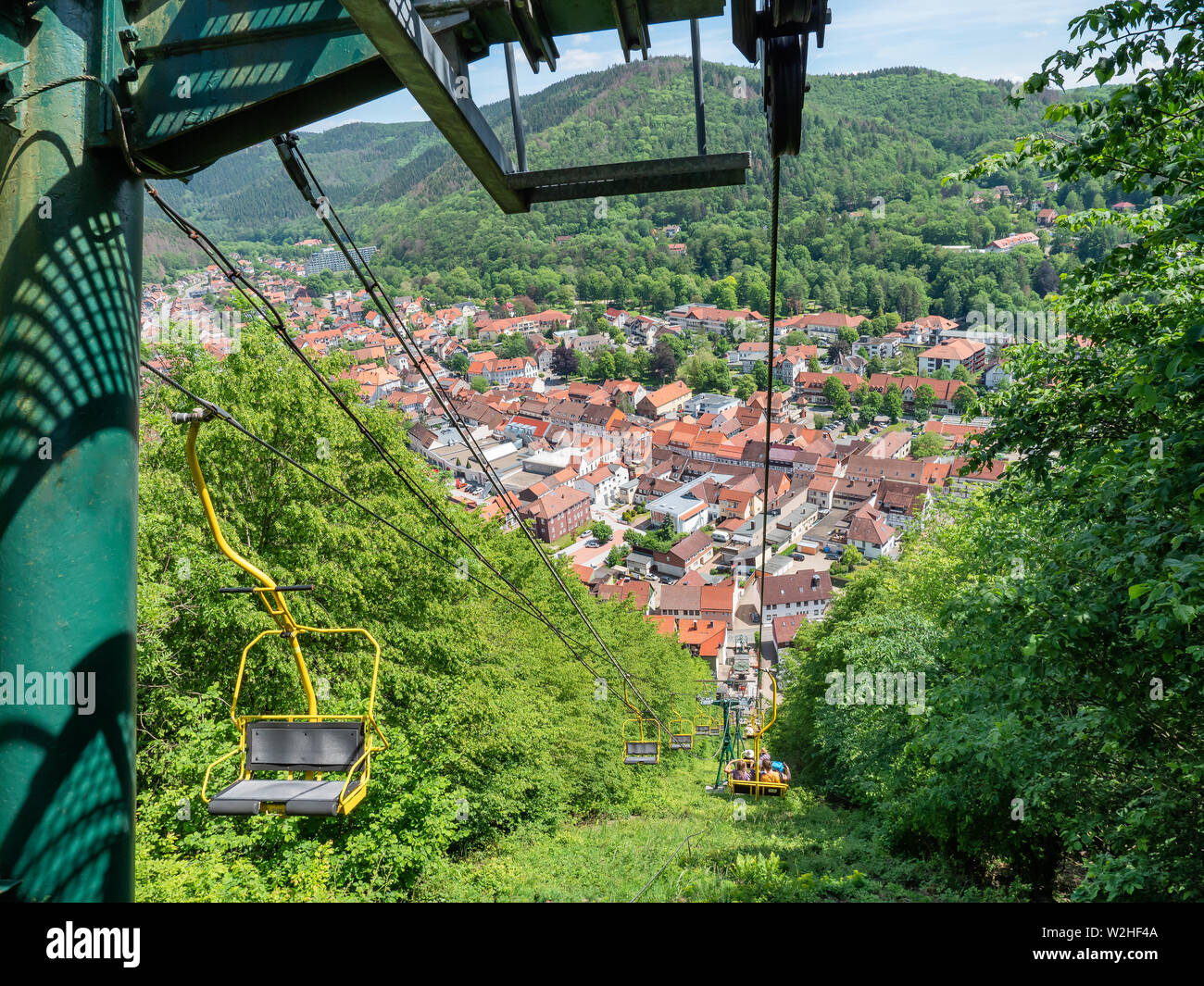 Suspension cable railway in Lauterberg, Harz Germany Stock Photo