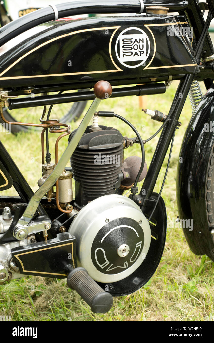 Historic San Sou Pap Sport Motorcycle, dated 1928 , 175 cc. Stock Photo