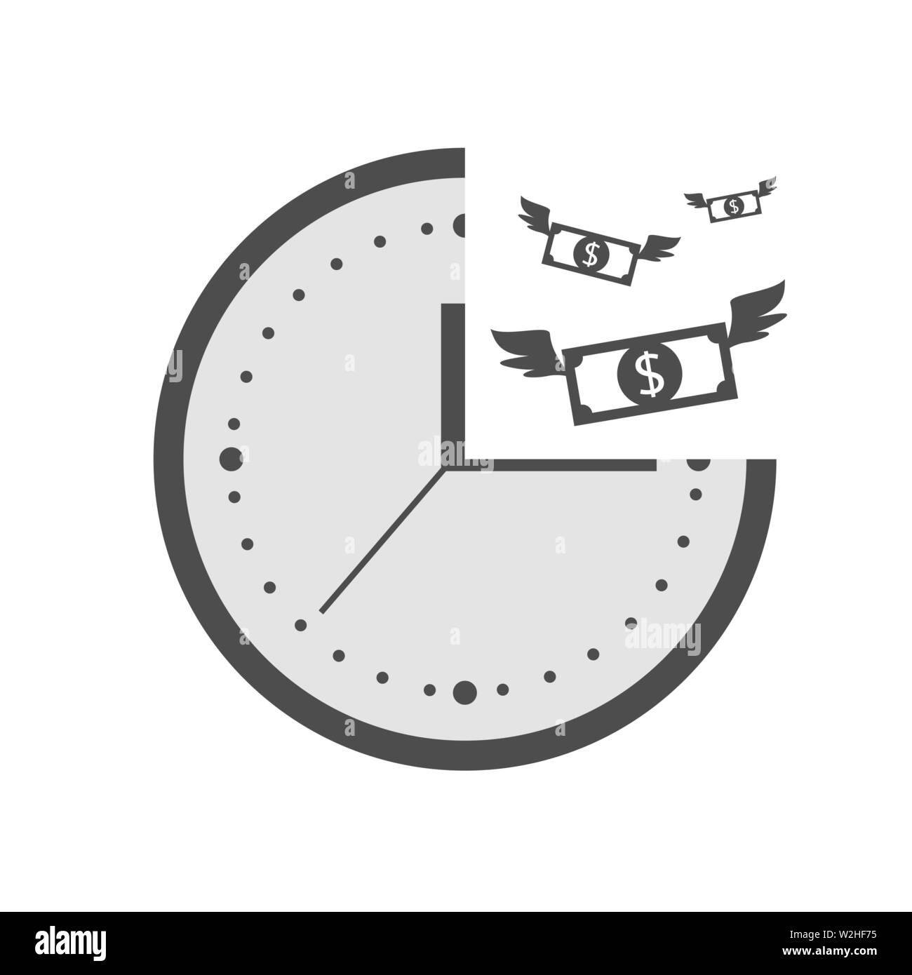 Time is money. Clock with dollar signs Vector illustration Stock Vector