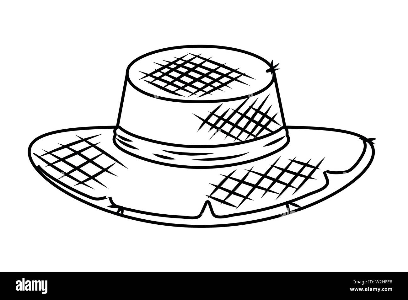 farm hat cartoon vector illustration graphic design Stock Vector Image
