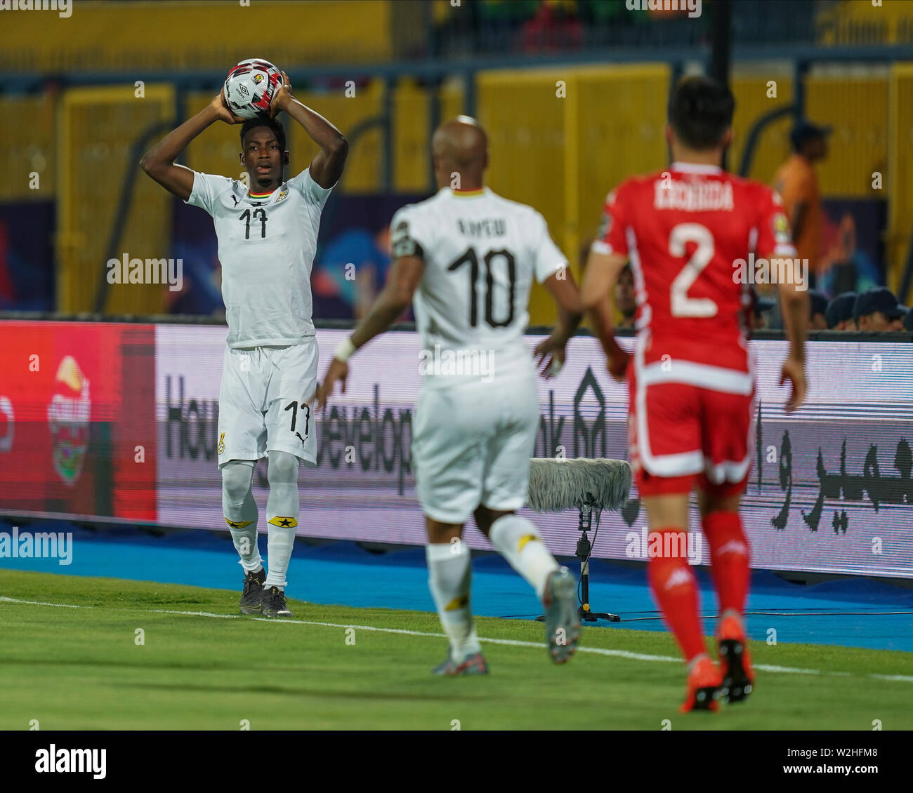 FRANCE OUT July 8, 2019: Wakaso Mubarak of Ghana during the 2019 African Cup of Nations match between Ghana and Tunisia at the Ismailia Stadium in Ismailia, Egypt. Ulrik Pedersen/CSM. Stock Photo