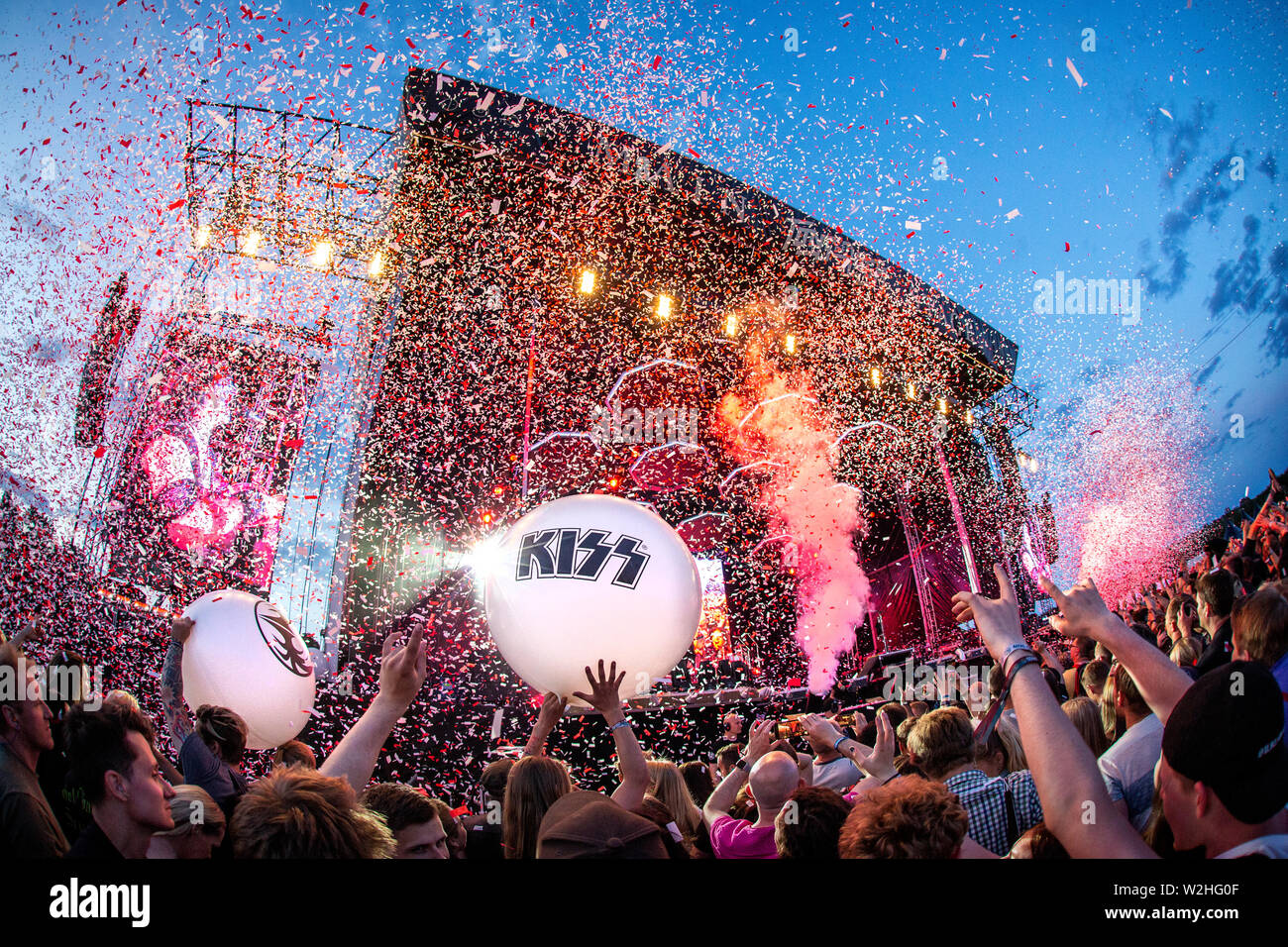 Oslo, Norway - June 27, 2019. The American rock band Kiss performs a live  concert during the Norwegian music festival Tons of Rock 2019 in Oslo.  (Photo credit: Gonzales Photo - Terje Dokken Stock Photo - Alamy