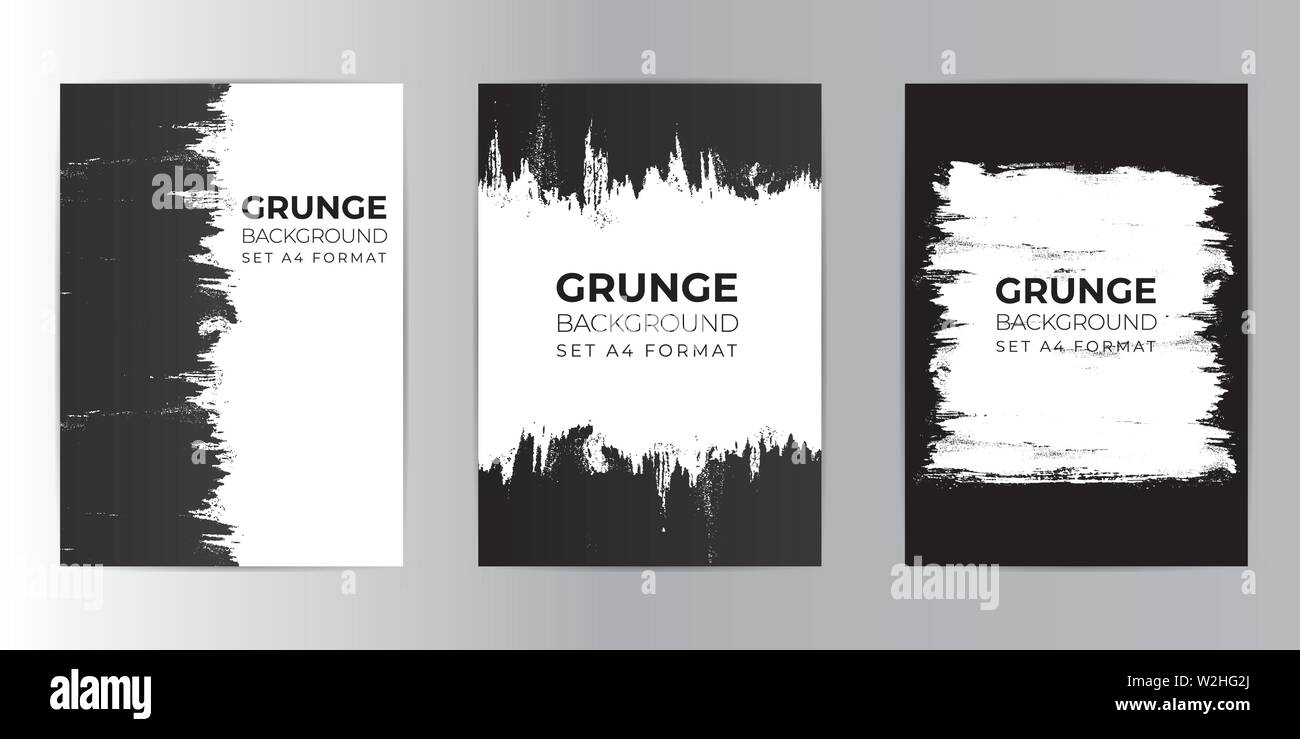 Grunge hand drawn background set A4 format. Watercolor Texture ...