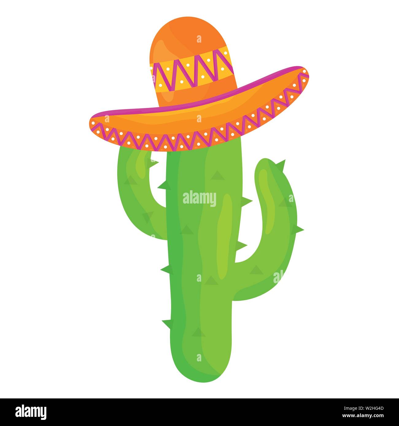 cactus plant with mexican hat vector illustration design Stock Vector Image  & Art - Alamy