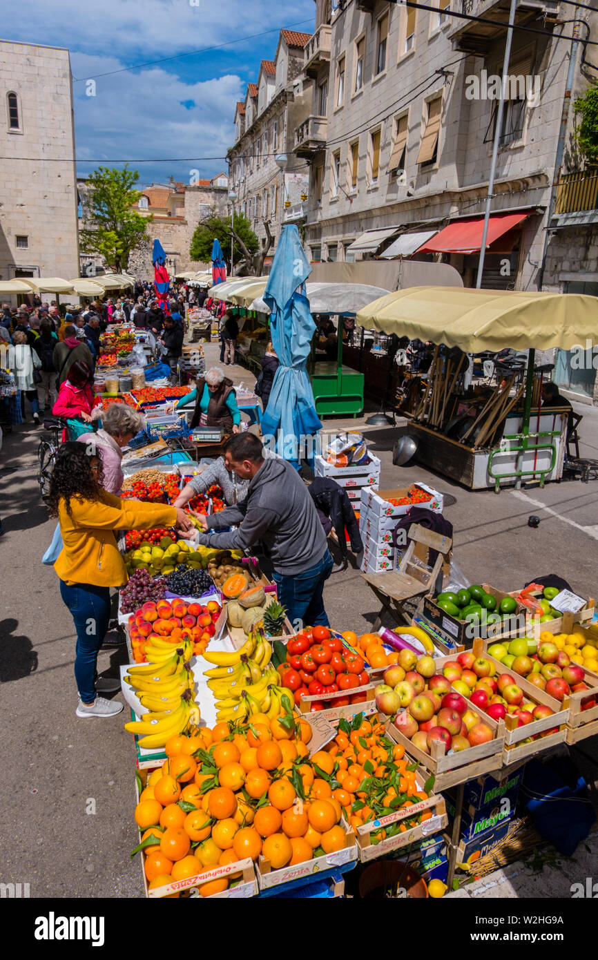 Zelena Trznica, green market, Split, Dalmatia, Croatia Stock Photo
