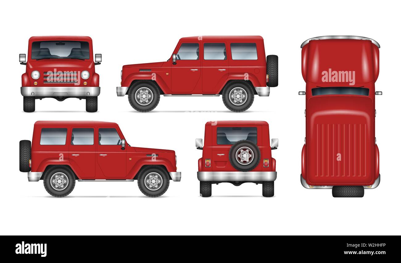 Download Red Suv Car Vector Mockup For Vehicle Branding Advertising Corporate Identity All Elements In The Groups On Separate Layers Stock Vector Image Art Alamy PSD Mockup Templates