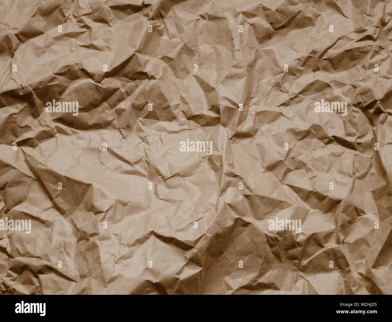 Old crumpled brown paper texture Stock Photo