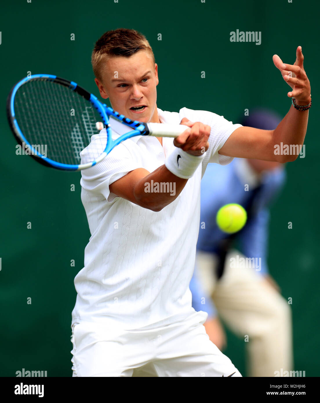 Holger Vitus Nodskov Rune During The Boys Singles On Day Eight Of The Wimbledon Championships At The All England Lawn Tennis And Croquet Club Wimbledon Stock Photo Alamy