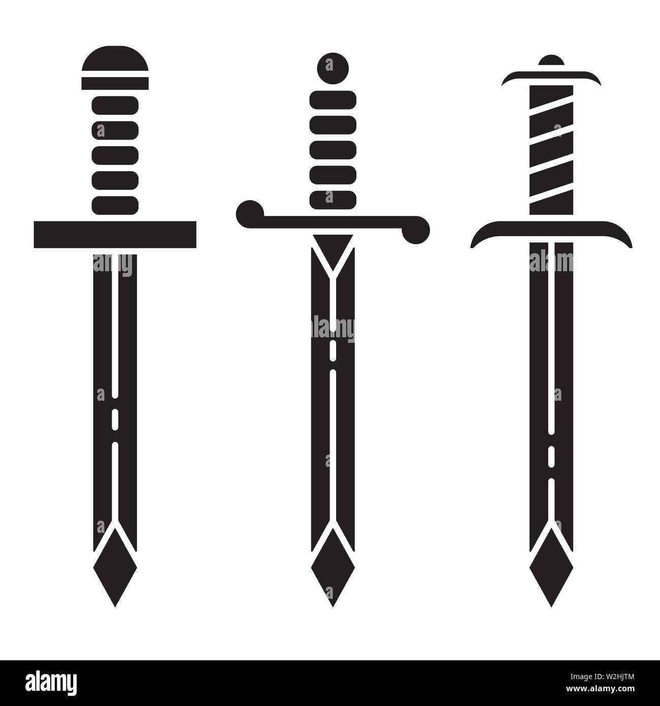 Sword Icon Symbol Set - Vector Stock Vector Image & Art - Alamy