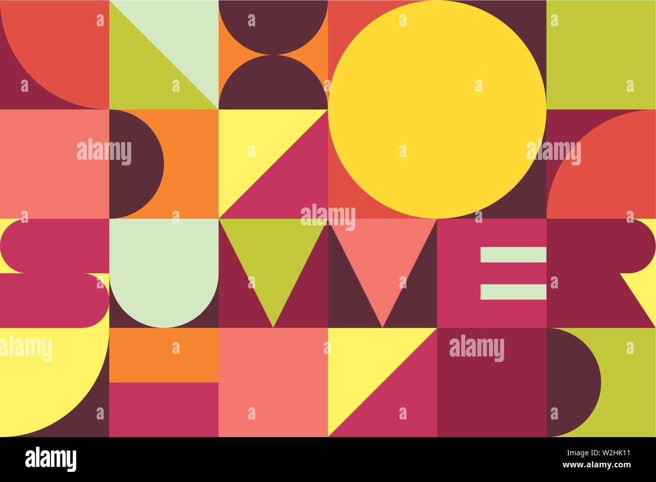 Summer trendy geometric background - Vector Stock Vector