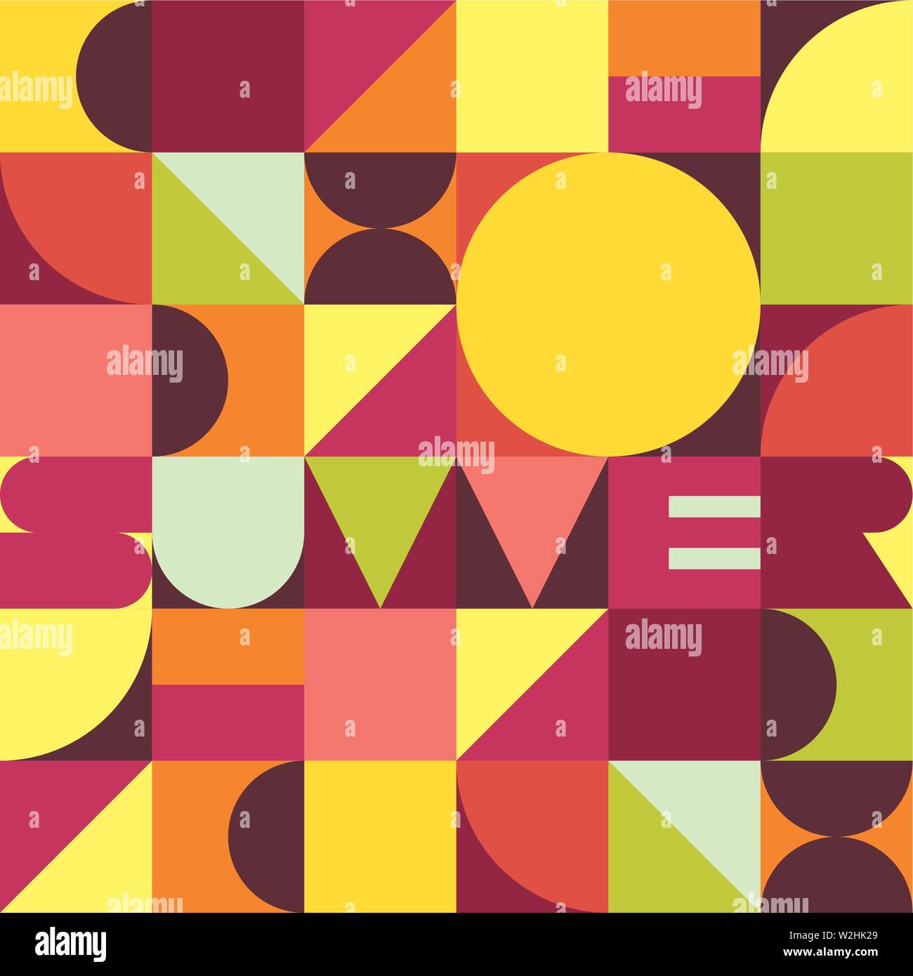 Summer trendy geometric background - Vector Stock Vector