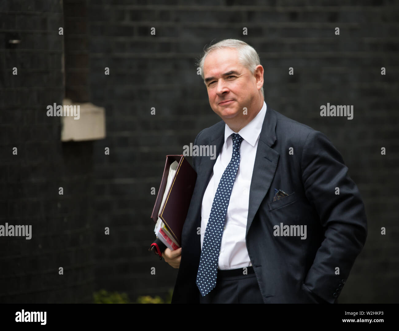 London,UK,9th July 2019,Attorney General The Rt Hon Geoffrey Cox QC MP, arrives for the weekly Cabinet Meeting in 10 Downing Street, London.Credit: Keith Larby/Alamy Live News Stock Photo