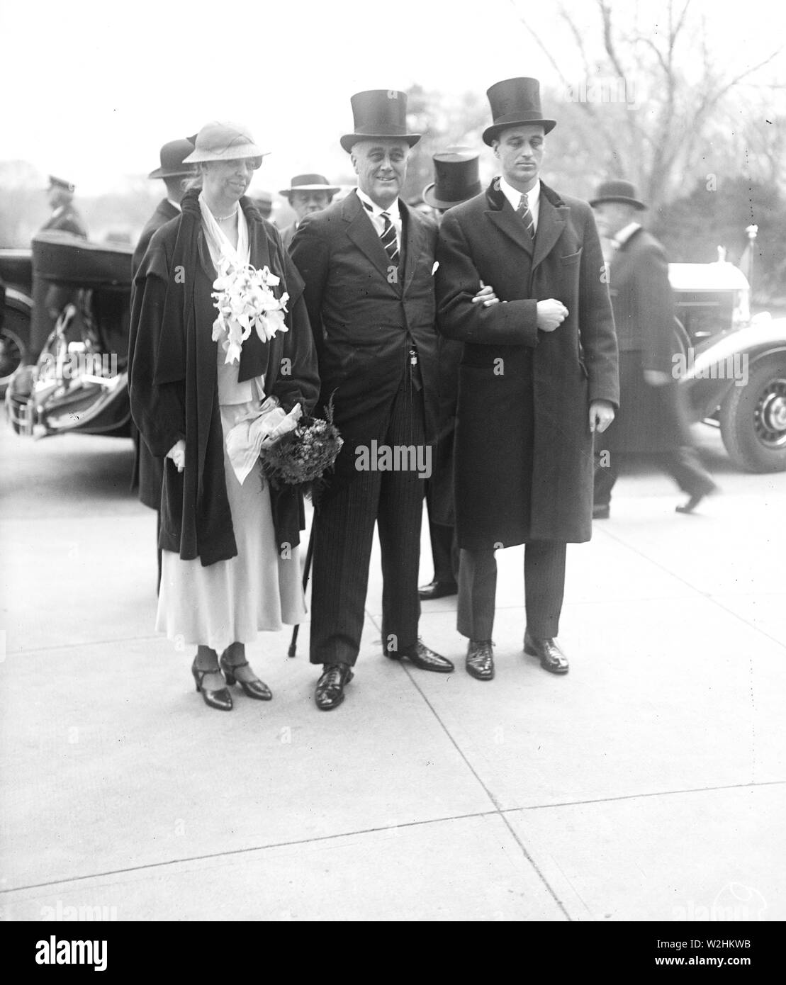 Franklin D. Roosevelt - Franklin D. Roosevelt inauguration. Eleanor Roosevelt and Franklin D. Roosevelt March 4, 1933 Stock Photo