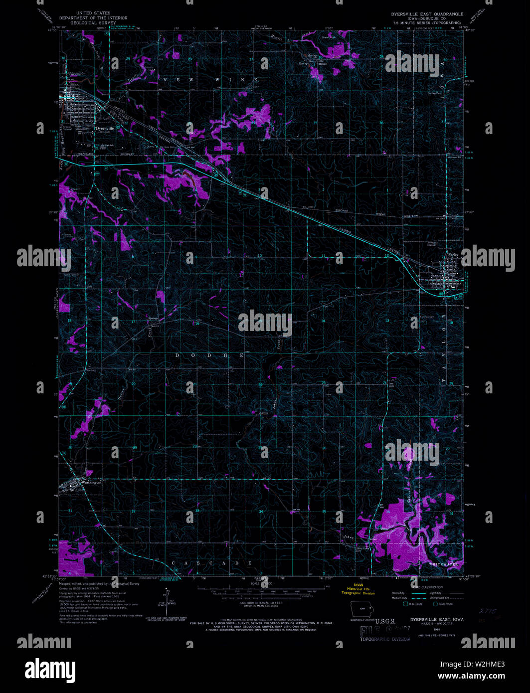 Dyersville iowa map hires stock photography and images Alamy