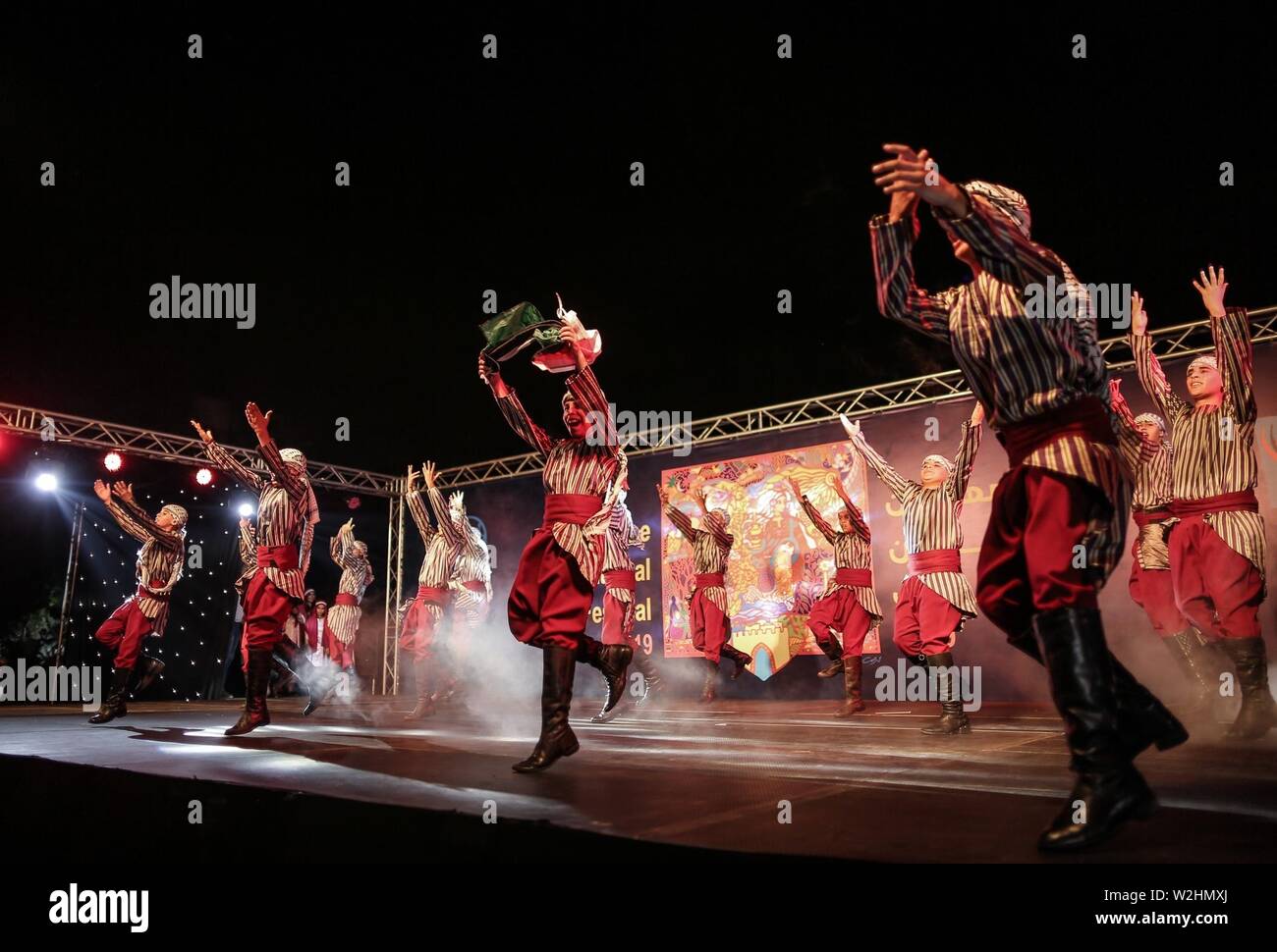 Gaza City The Gaza Strip Palestine 8th July 2019 Palestinians Dance Dabka During