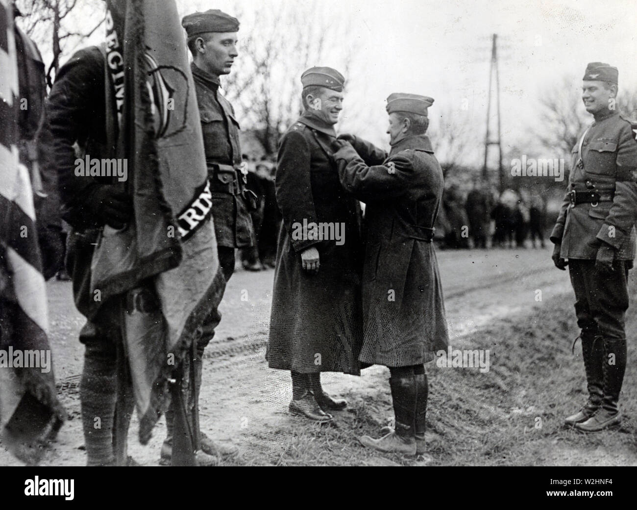 With the American Army of Occupation in Germany. The commander of the