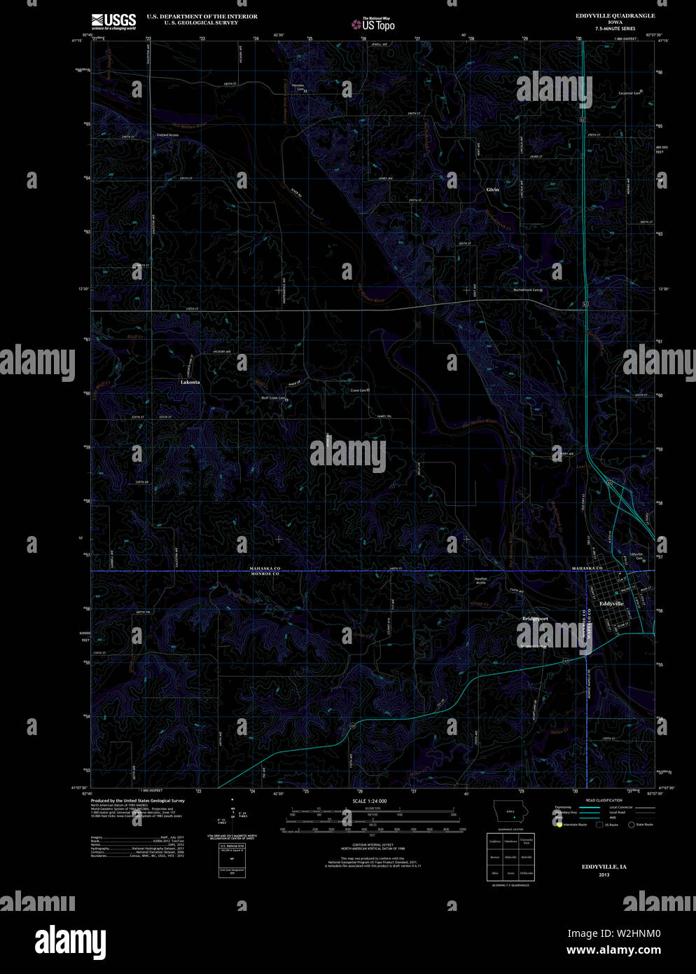 Eddyville iowa map hires stock photography and images Alamy