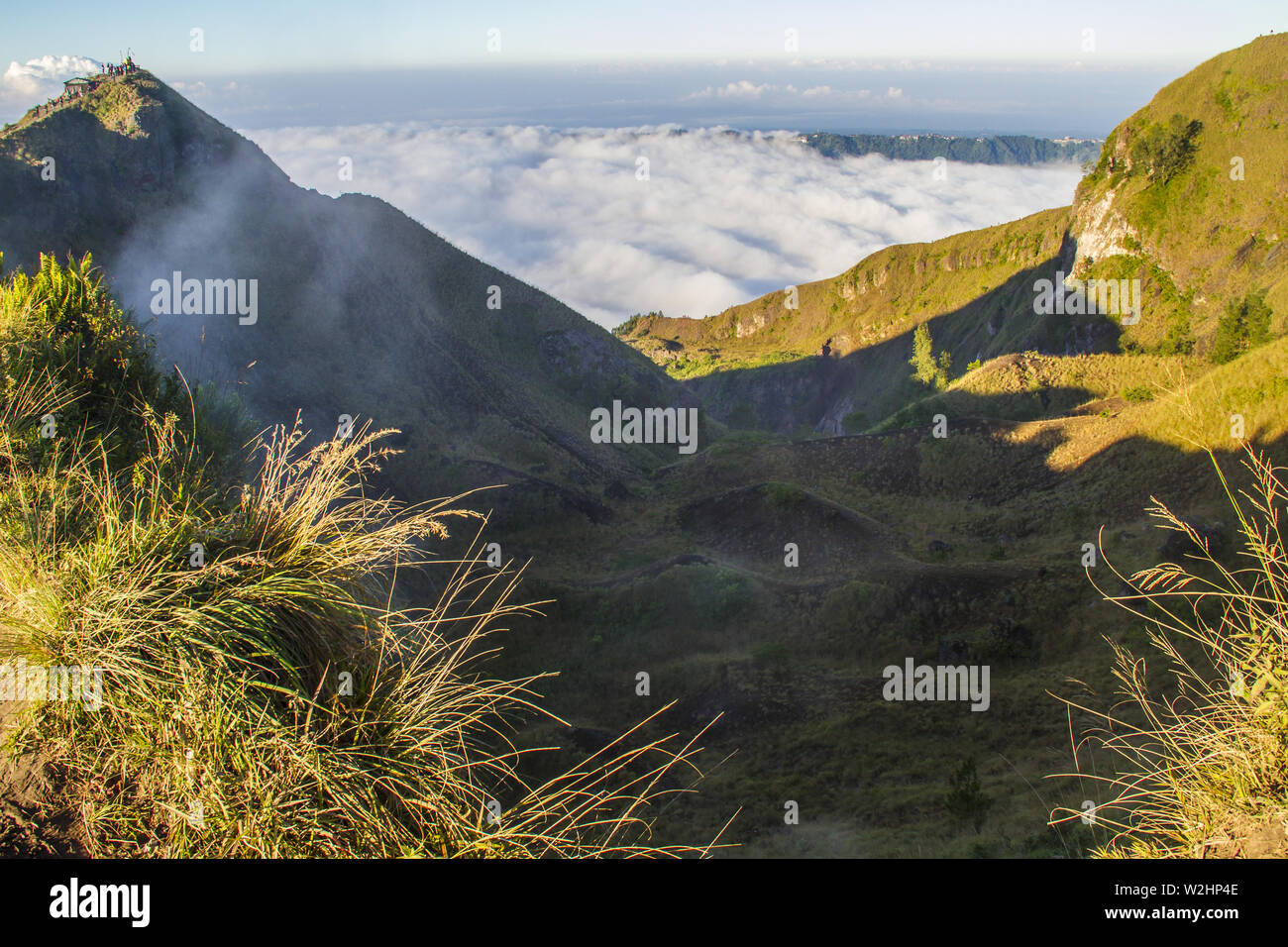 Sunrise on Batur volcano - Bali Stock Photo - Alamy