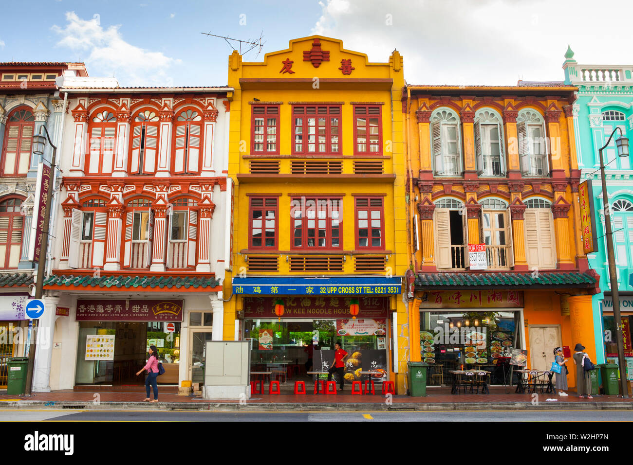 Colonial era shop houses, China Town, Singapore Stock Photo Alamy