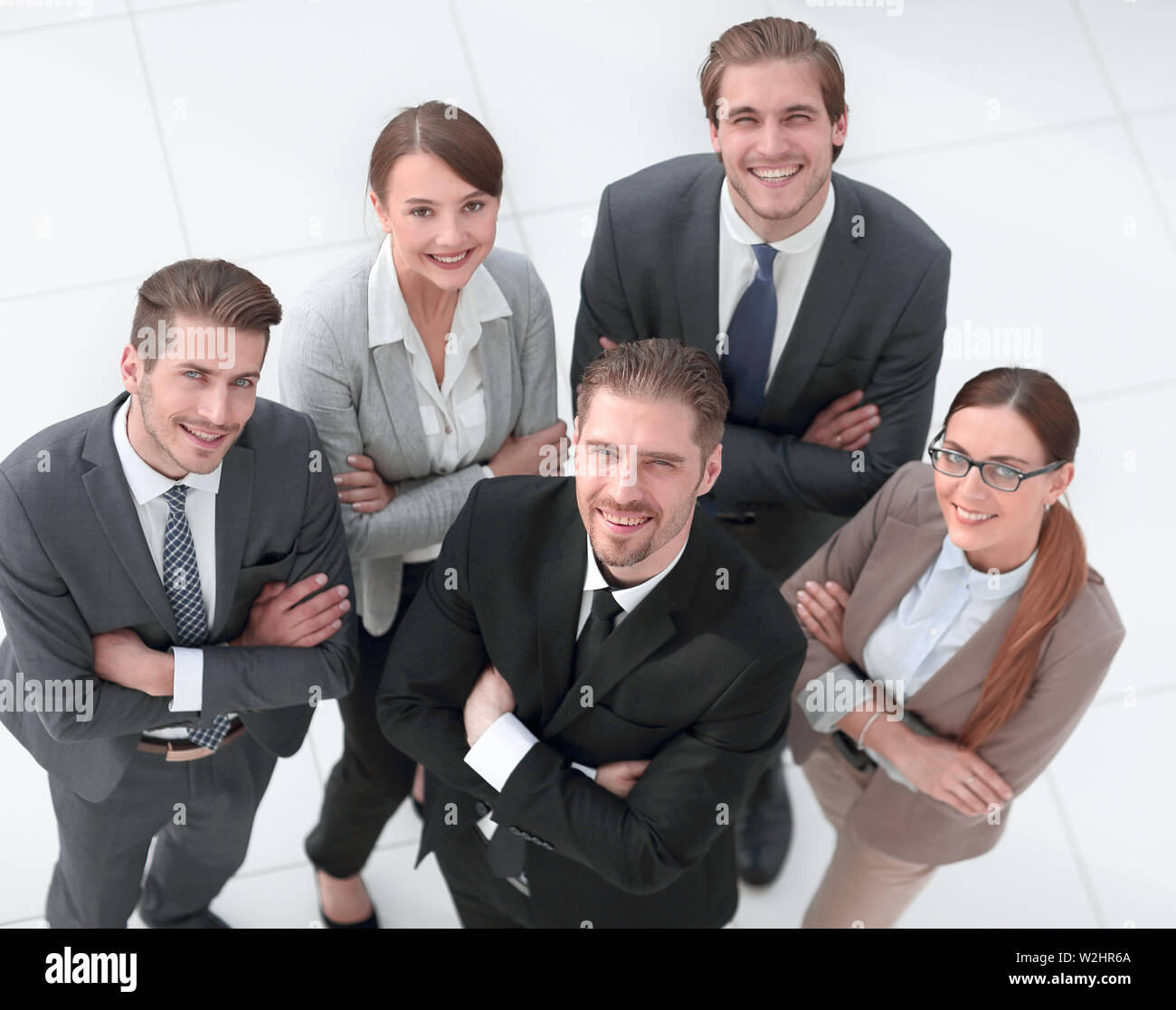 top view.a group of successful business people standing together Stock ...