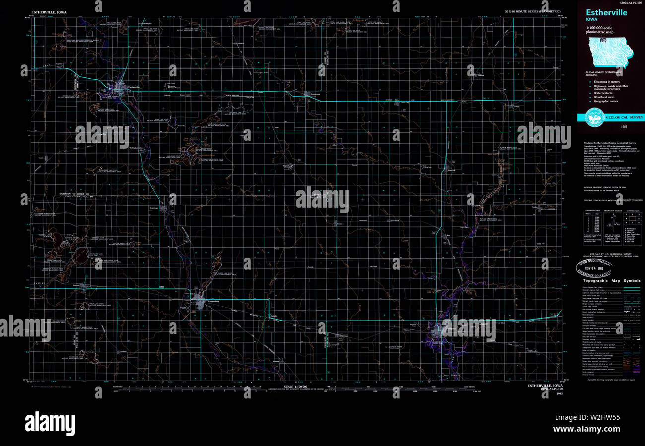 Map of estherville hires stock photography and images Alamy