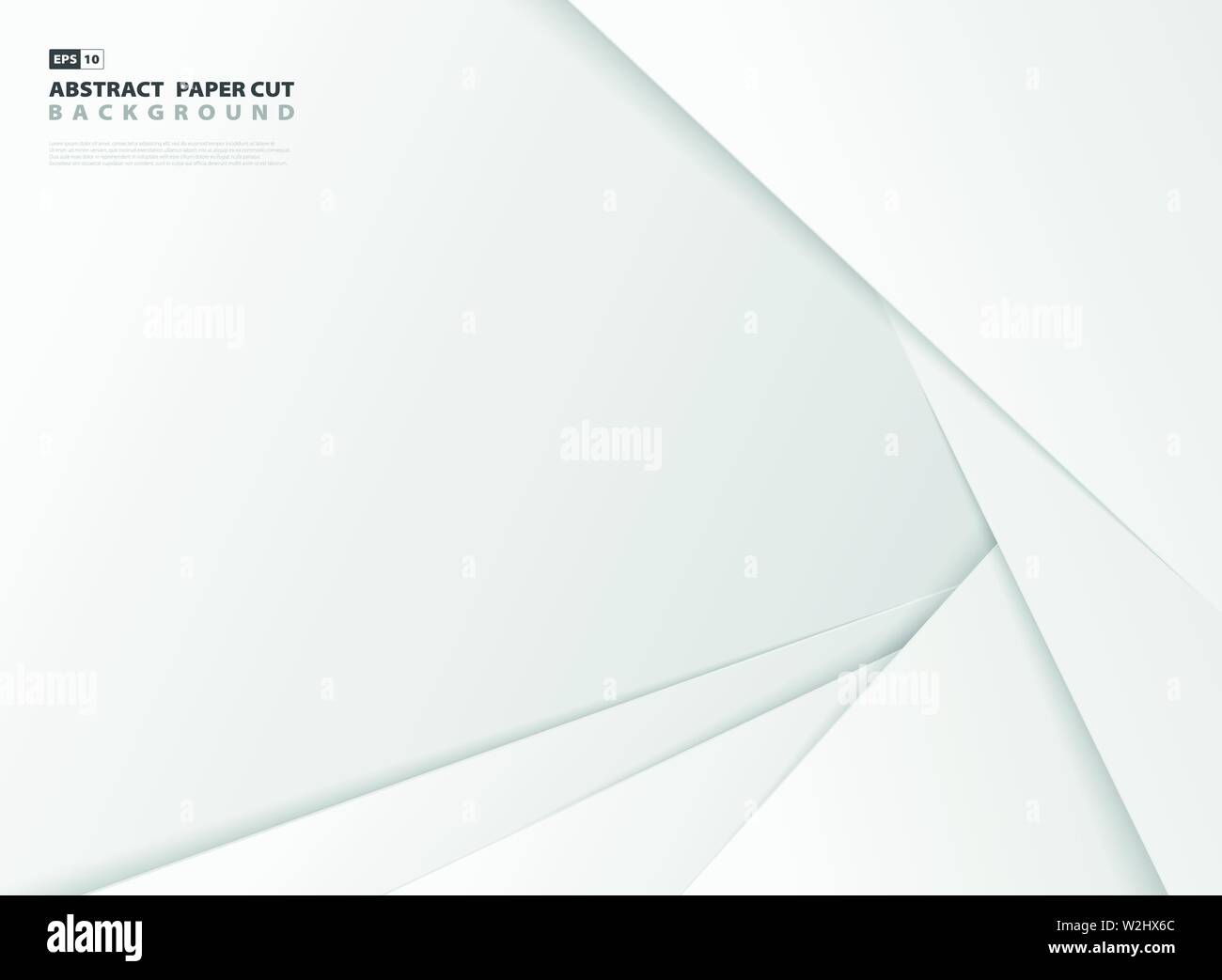 Abstract design gradient gray and white color paper cut pattern ...